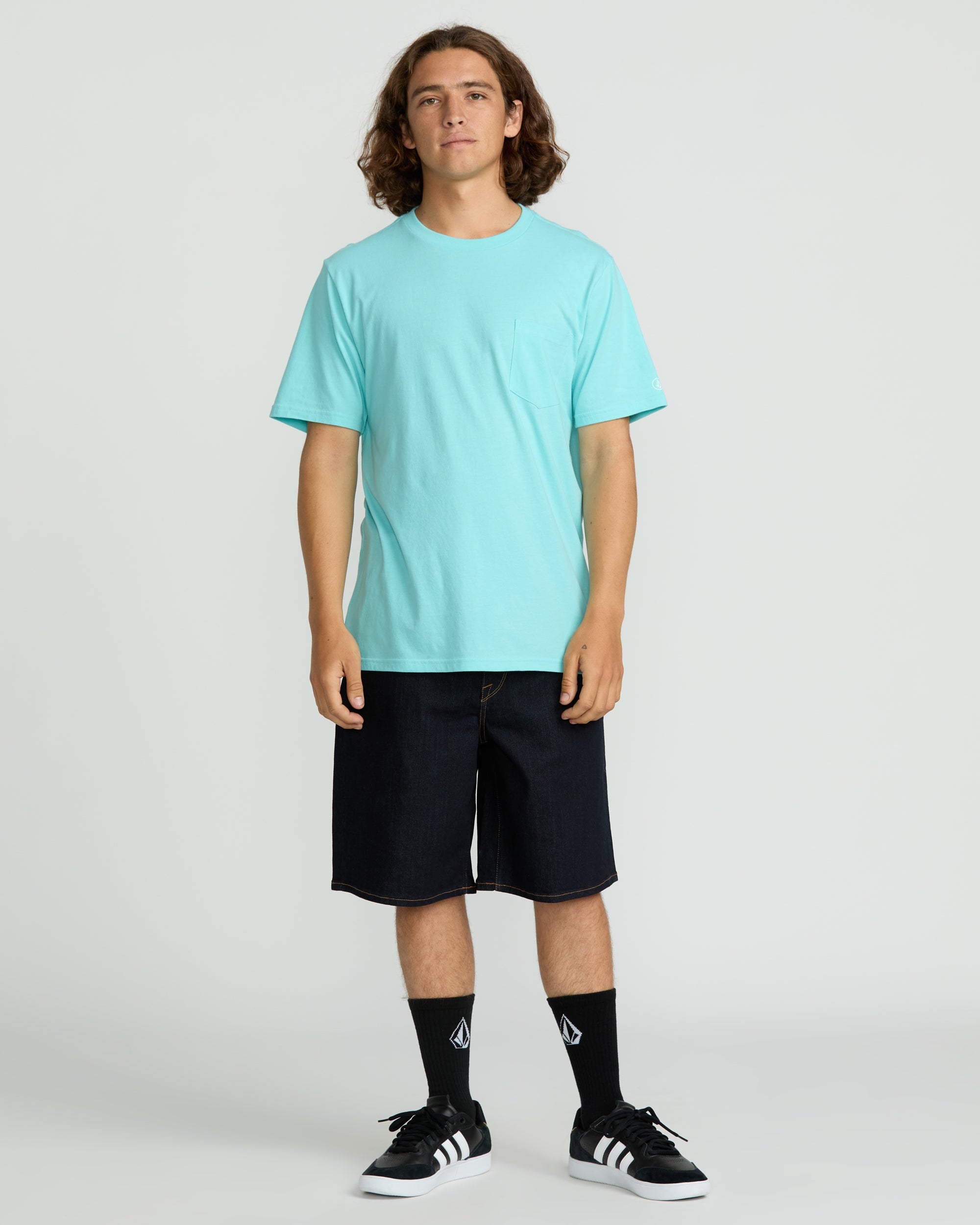 Men's Solid Short Sleeve Shirt Pocket Tee - Image 5